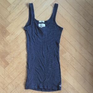 Hollister Dark Blue Polka Dot Tank Top